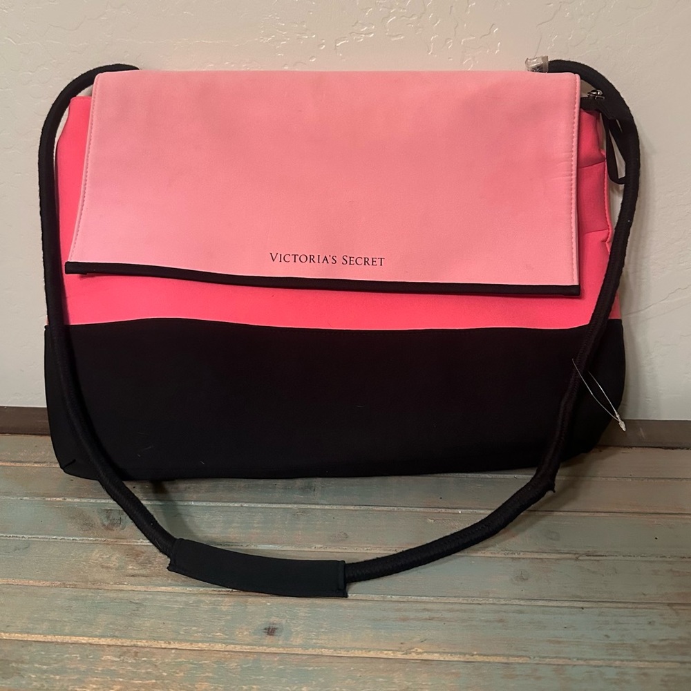 Victoria's Secret Pink and Black Colorblock Insulated Cooler Tote